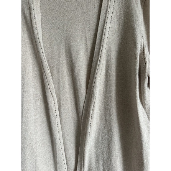 TALBOTS Tan Open Front Cardigan, Open Knit Embellishments;‎ Size Medium - Picture 2 of 7